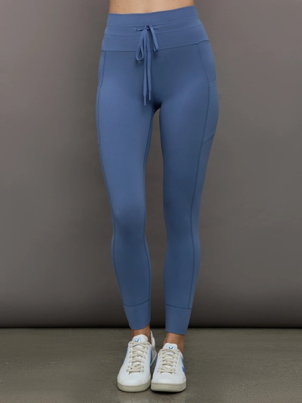 Carbon38 High Rise Sport Pocket Legging in Melt with Tie - Blue Horizon